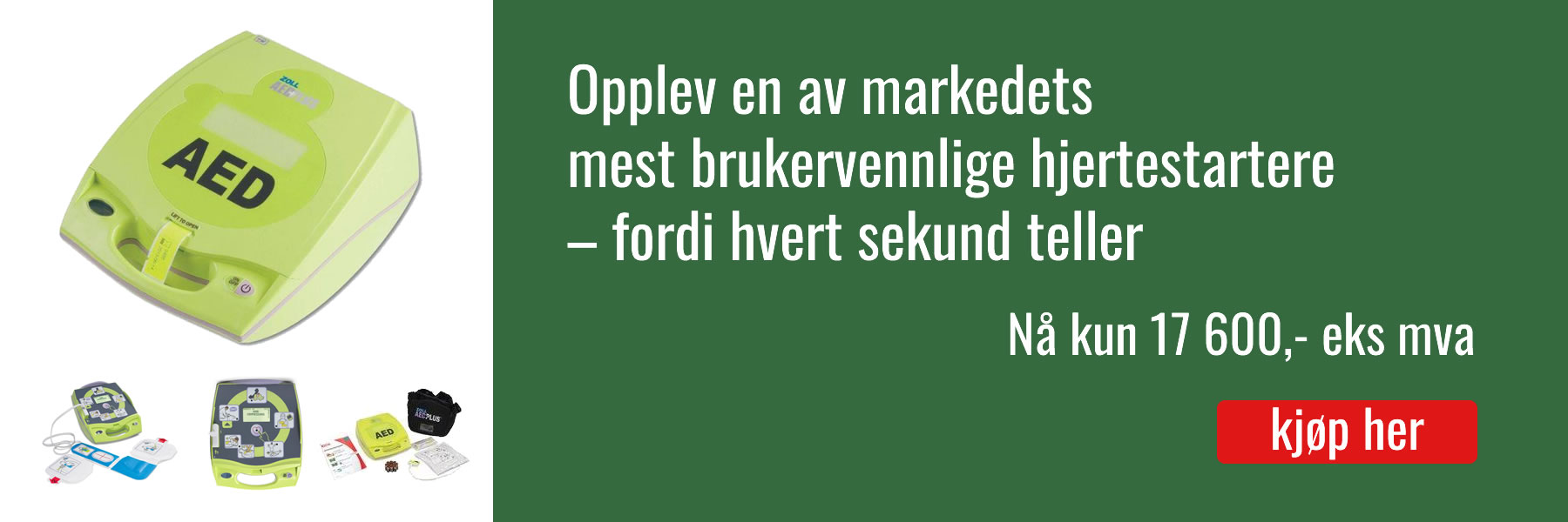Hjertestarterpakke med alt du trenger - orig pris
